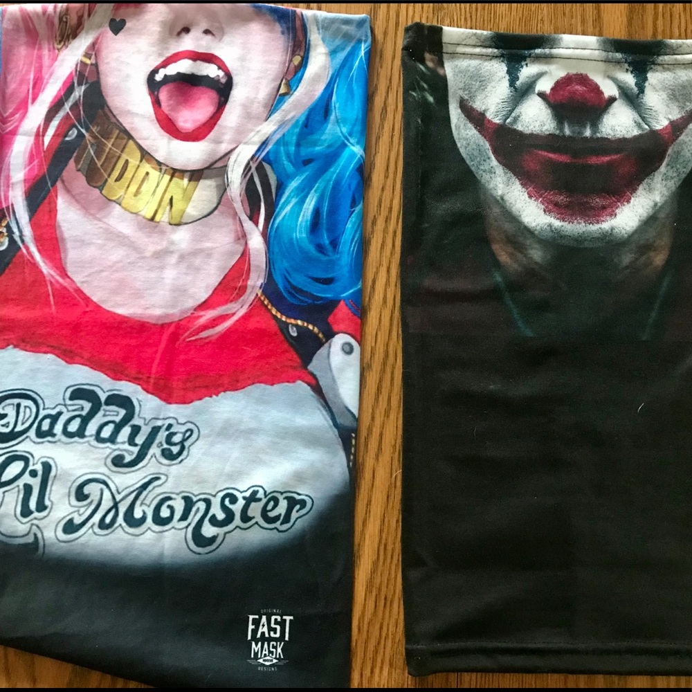 HARLEY QUINN and JOKER face masks/gaiters!